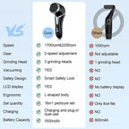 Electric Foot Callus Remover with Vacuum Cleaner, Rechargeable Foot File Dead Skin Remover with 2 Speed, 3 Grinding Head, LCD Display, Professional Kit for Foot Care Black