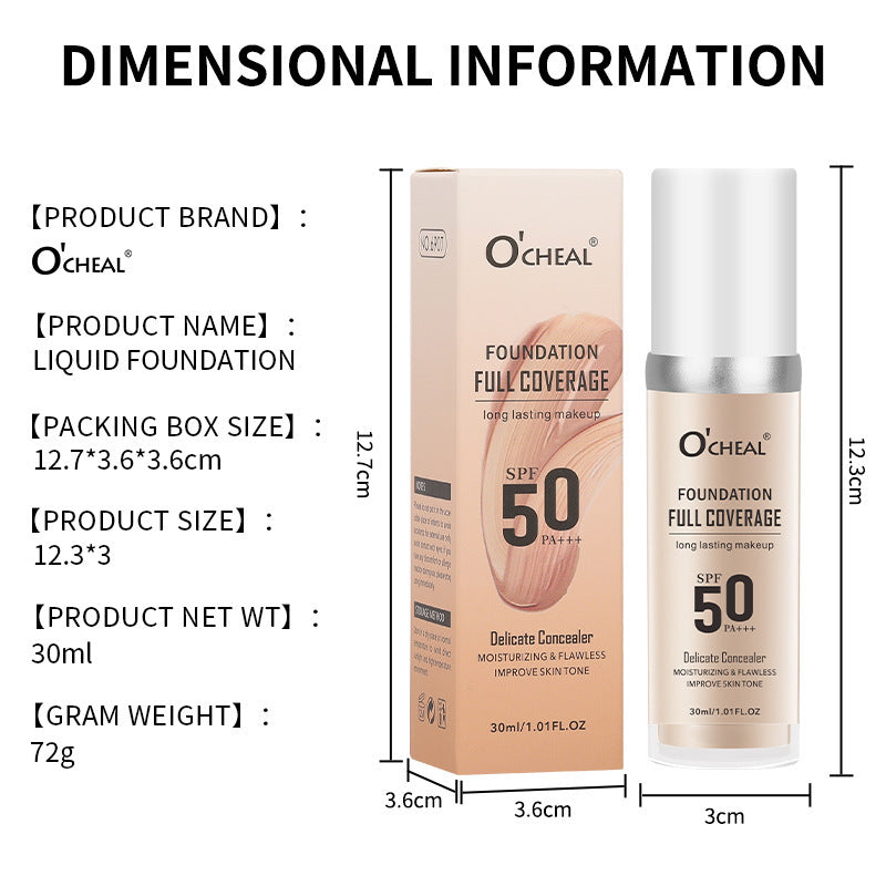 OCHEAL Temperature Change Liquid Foundation Moisturizing Concealer Long-lasting Clothes