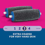 Amopé Pedi Perfect Electric Callus Remover Foot File Roller Head Refills, with Diamond Crystals, Removes Hard & Dead Skin, Extra Coarse for Very Hard Skin – 2 Count