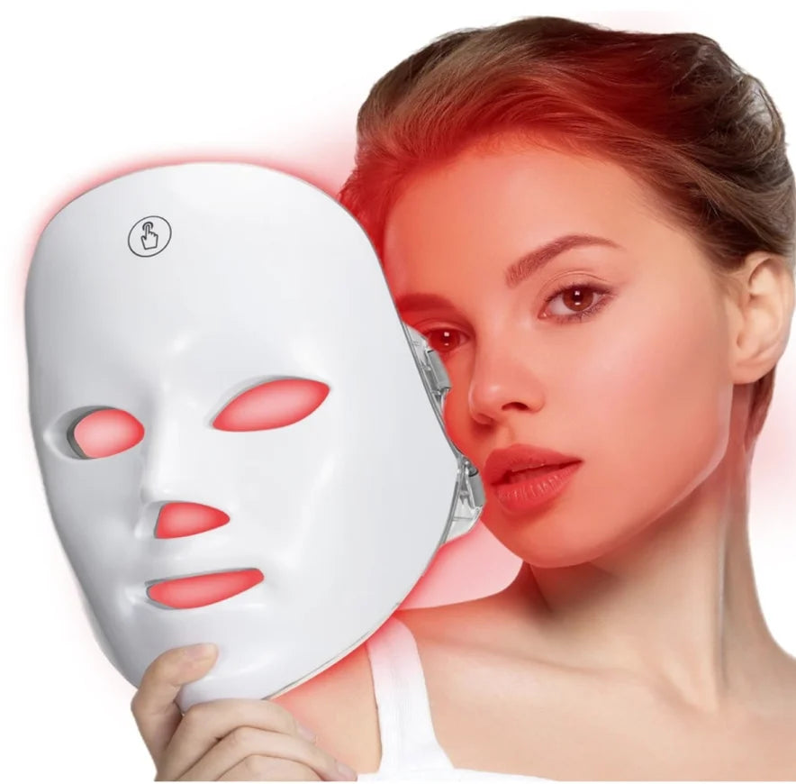 Led Face Mask - 7 Color Light Therapy for Anti-Aging, Acne & Wrinkles, Gift for Women