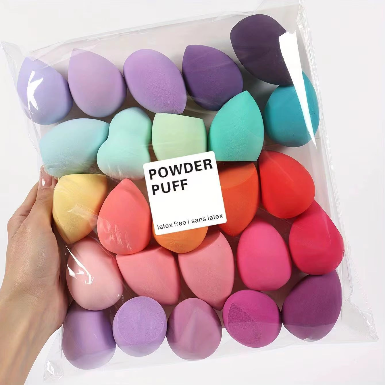 7Piece/18Piece Makeup Sponge Set, Suitable for Liquid BB Cream Powder Application, Makeup Egg Dry Wet Dual-Use Powder Puff