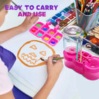 New Paint Brush Cleaner with Drain Button Automatic Water Circulation Paint Brush Cleaning Machine Cleaning Bucket Art Tools