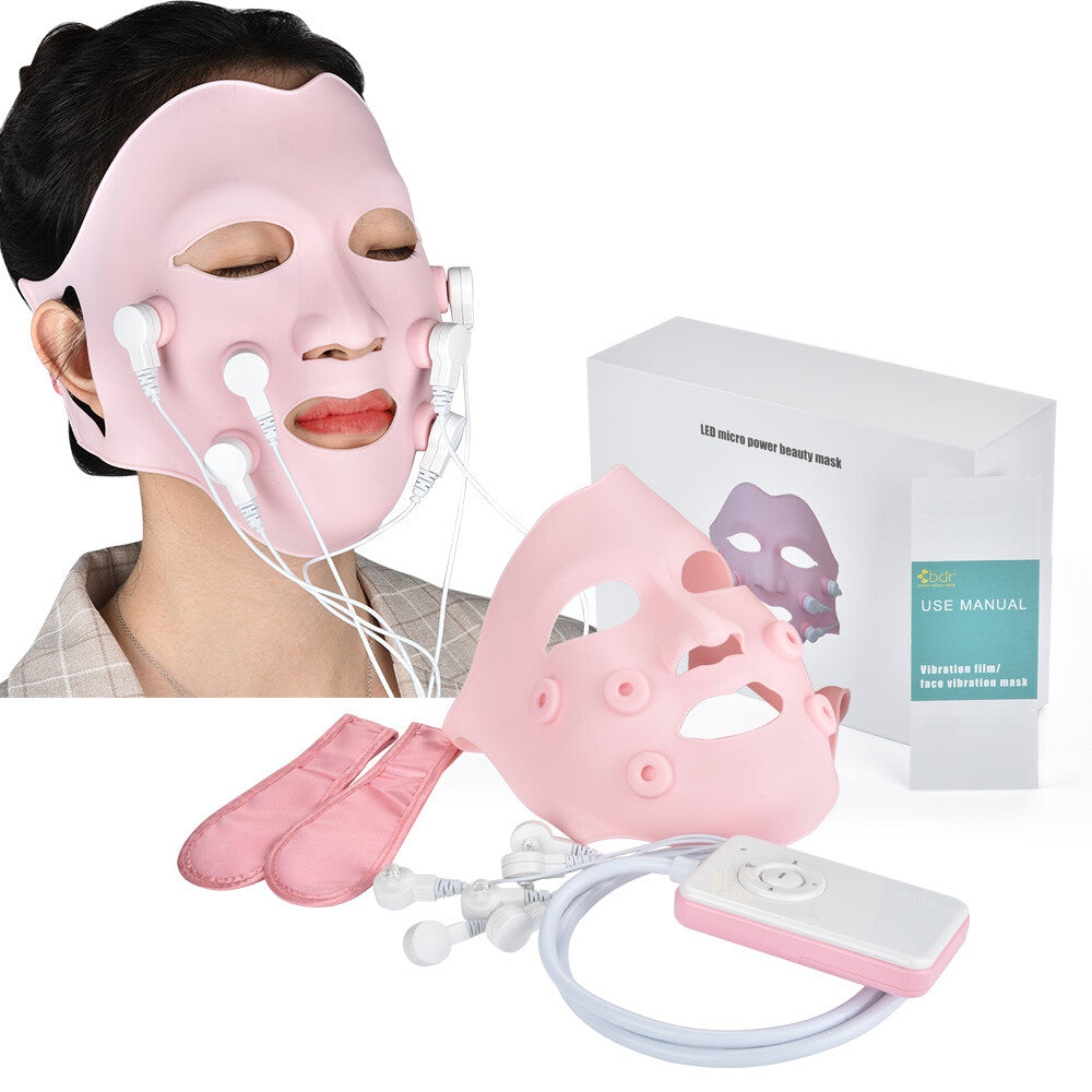 Red LED Light Photon Therapy Vibration Soft Gel Face Mask Massager anti Wrinkles
