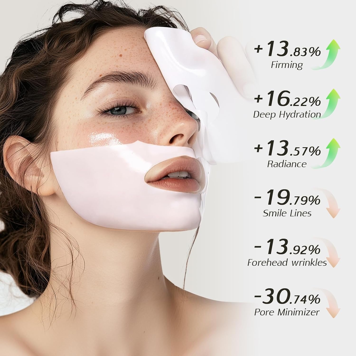 Collagen Face Mask, Bio-Collagen Mask Overnight for Skin Care, Anti-Wrinkle Facial Sheet Mask with 9 Peptides for Elasticity & Moisturizing, Collagen Night Wrapping Mask, 8 Pcs