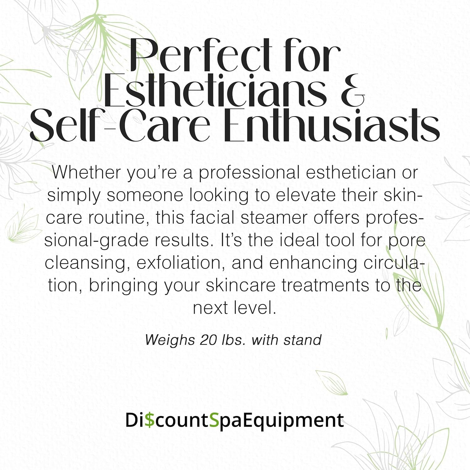 Basic Digital Ozone Facial Steamer for Esthetician with Silent Timer, Digital Controls & Aromatherapy, Professional Grade with Stand, 20 Lbs