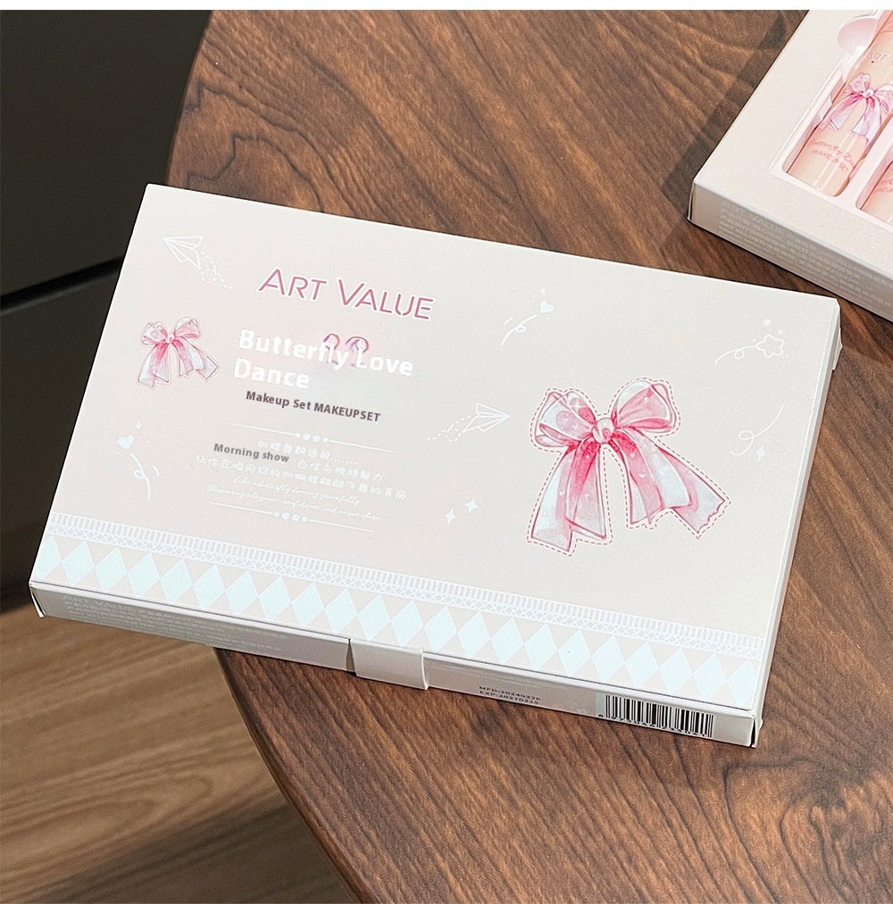 Butterfly Colored Box Suite Blush Necklace Matte Lip Mud