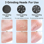 Electric Foot Callus Remover with Vacuum Cleaner, Rechargeable Foot File Dead Skin Remover with 2 Speed, 3 Grinding Head, LCD Display, Professional Kit for Foot Care Black