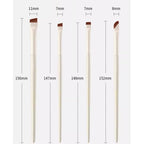 4 Piece Angled Eyeliner & Brow Brush Set Ultra Thin Precision Brushes For Gel Liner & Brows. Includes Leather Case.