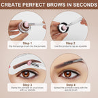 Eyebrow Stamp Stencil Kit for Beginner -  Eye Brow Stamping Kit, Eyebrow Stamp Trio Kit, 29 Brow Stencils, Brow Eyebrow Kit with Sponge Applicator, Waterproof Eyebrow Kit (E01 Soft Auburn)