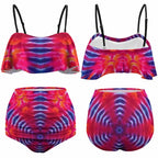 Colorful Ladies Loose Top Bikini Swimsuit