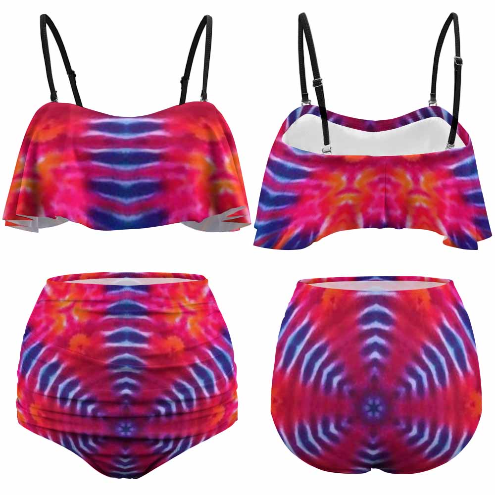 Colorful Ladies Loose Top Bikini Swimsuit