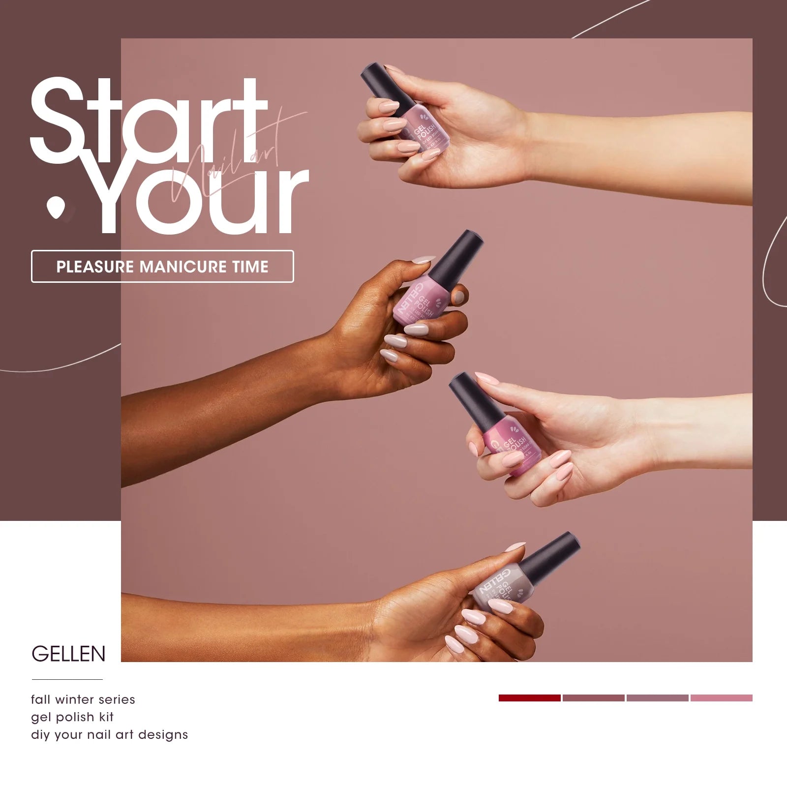 Gel Nail Polish Kit, 16 Colors Gel Polish Nudes Pink Red Brown Soak off Nail Gel Polish Set with Top and Base Coat, UV Nail Gel DIY Salon Nail Art Valentine Gift for Women