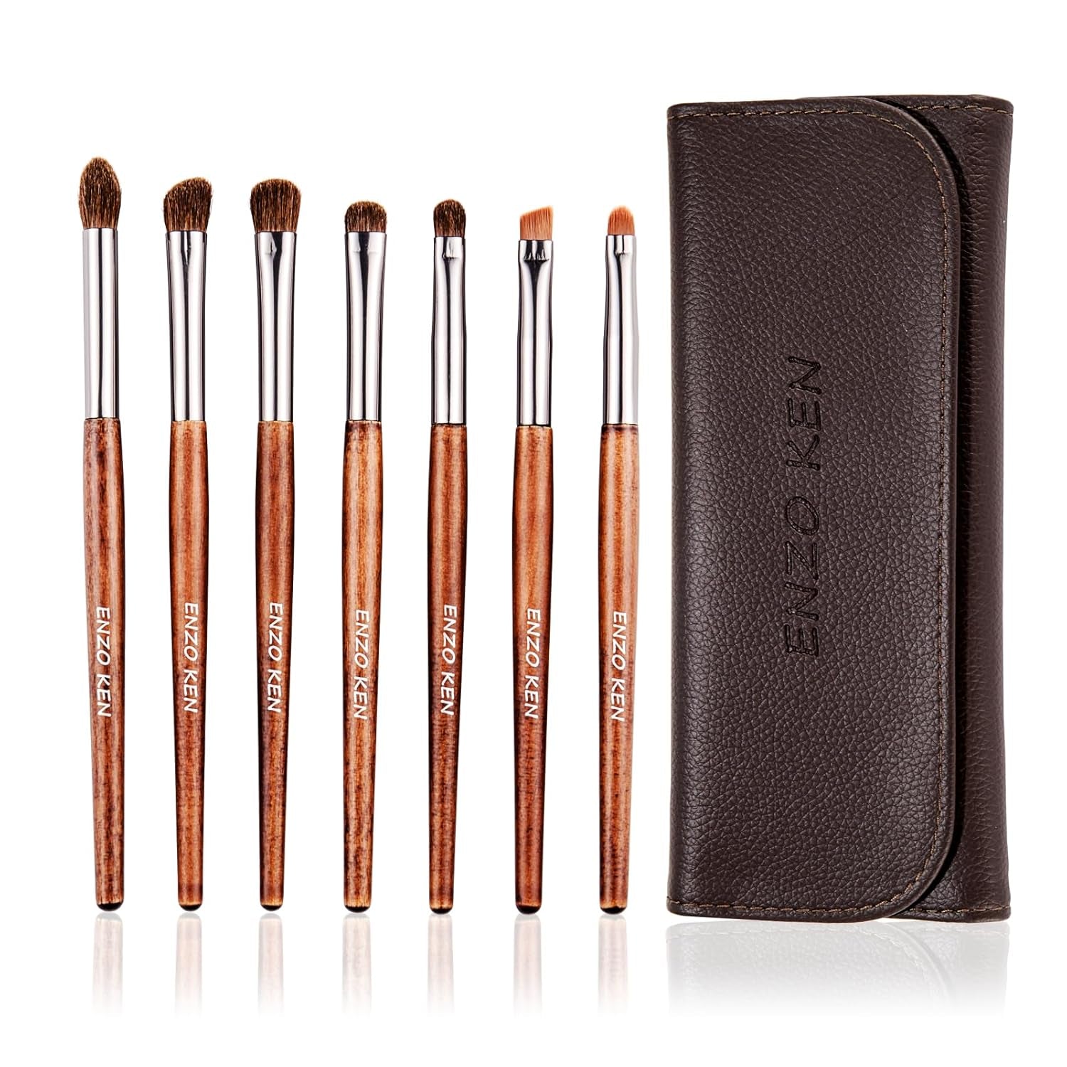 Walnut Makeup Brushes Set Professional, Natural Pony Hair Makeup Brush Set with Case, Cosmetic Brushes Makeup Set, Natural Bristle Makeup Brushes, Natural Hair Make up Brush Set Professional.