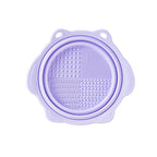 Multi-functional Silicone Makeup Brush Cleaning Folding Bowl Sponge Puff Beauty Tool Makeup Brush  Washing Scrubber Pad Soft Mat Scrubber Box