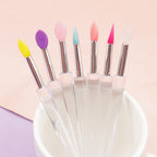 7 PCS Silicone Lip Brushes with Transparent Handles and Caps.Reusable Makeup Brushes, Lip Gloss Wands Cosmetic Tool Cream Applicator