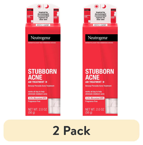 (2 Pack)  Stubborn Acne AM Treatment with Benzoyl Peroxide, 2.0 Oz