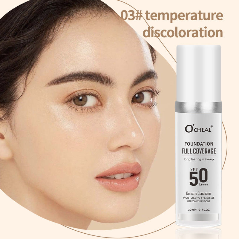 OCHEAL Temperature Change Liquid Foundation Moisturizing Concealer Long-lasting Clothes