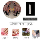 Press on Nails - Long Square Glossy Glue on Nails with Bling Black Glitter French Tip Acrylic Flower Rhinestone Design, 24 Pcs