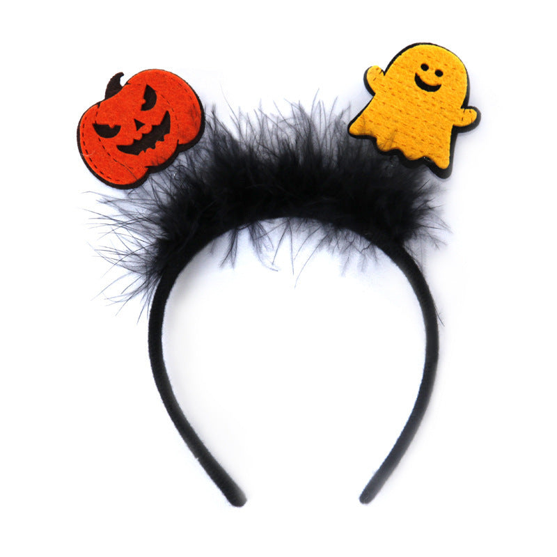 Halloween Headband Funny Black Hair Beard Makeup Ball Party Performance Props