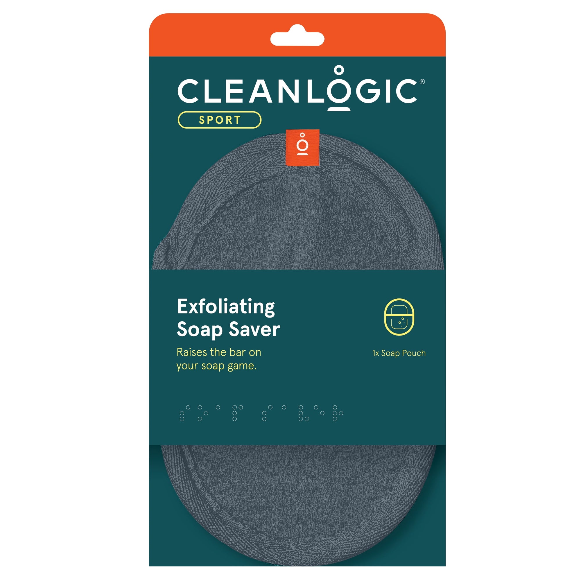 Sport Exfoliating Soap Saver, All Ages Exfoliator Pouch for Clean Smooth Skin, 1 Count