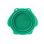Multi-functional Silicone Makeup Brush Cleaning Folding Bowl Sponge Puff Beauty Tool Makeup Brush  Washing Scrubber Pad Soft Mat Scrubber Box