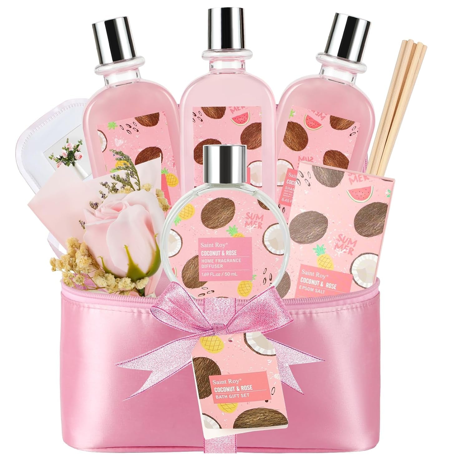 Mother'S Day Gift for Mom Spa Kit Gifts, Spa Gift Baskets for Women Get Well Gifts, 13Pcs Lavender Jasmine Luxury Spa Gift Set,Pamper Birthday Gifts for Women