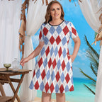 Ladies Geometric Figure Plus Size Dress