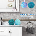 Loofah Bath Sponge XL 75G Set of 4 Ocean Colors by  - Soft Exfoliating Shower Lufa for Silky Skin - Long-Handle Mesh Body Poufs- Women and Men’S Loofahs - Loofah Sponges- Full Cleanse & Lather
