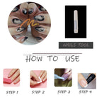 Press on Nails Medium Almond Fake Nails Glossy Glue on Nails Goth Black Ombre Acrylic Nails Stiletto Artificial Nails Gothic Moon Stick on False Nails with Design 24 Pcs