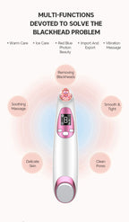 2 In1 Blackhead Vacuum Remover Cold&Hot Face Skin Care Massager Acne Cleanser