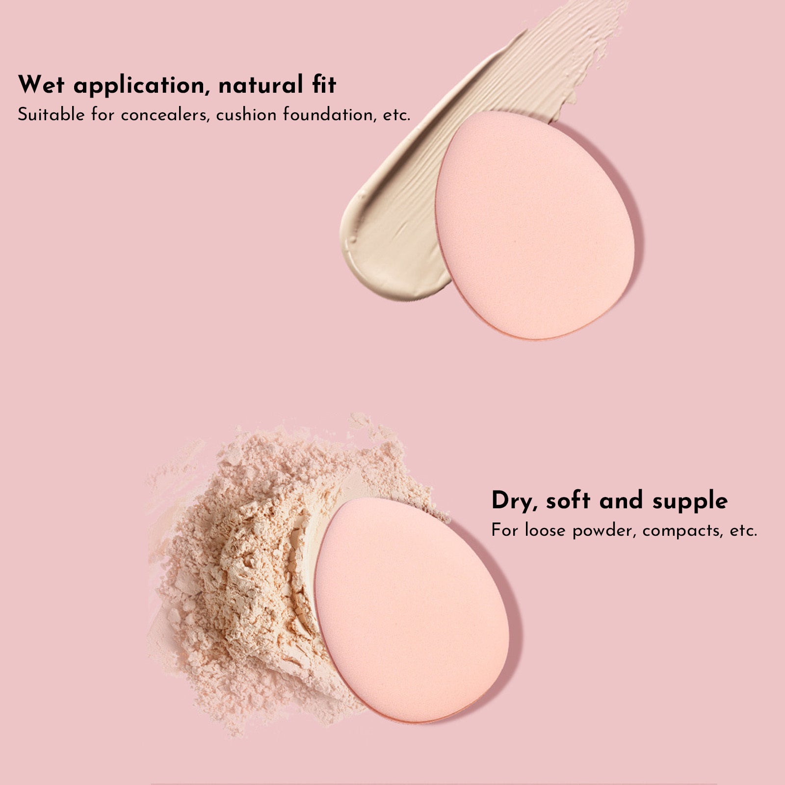 Mini Size Professional Cosmetic Cushion Puff Concealer Foundation Detail Puff Finger Puff Set Makeup Sponge Beauty Tool Travel Portable Makeup Puff Beauty Kit - Individually Packaged