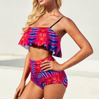 Colorful Ladies Loose Top Bikini Swimsuit