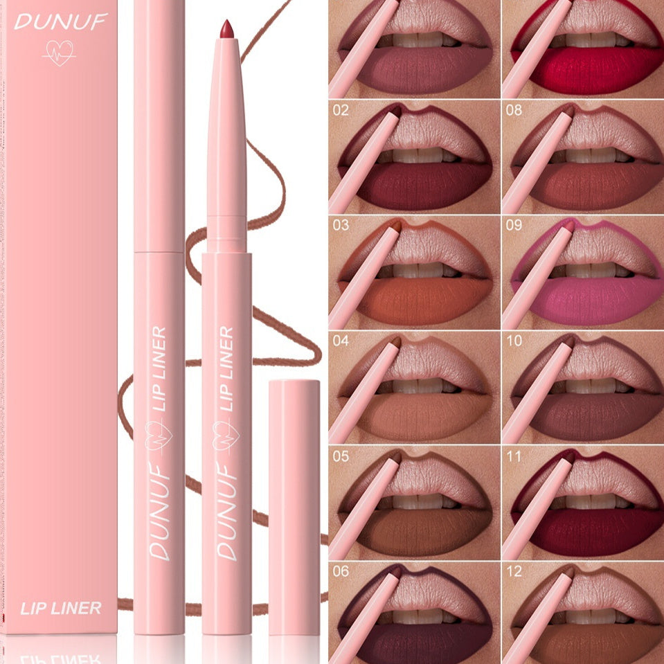 12 Colors Easy To Color Velvet Matte Lip Liner