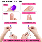 25Pcs Nail Drill Bits Set with Storage Box, 3/32 Inch Tungsten Ceramic Diamond Carbide Nail Drill Bits for Acrylic Gel Polish, Cuticle Efile Remover for Manicure Pedicure