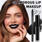 Black Matte Lipstick Lip Liner Set Liquid Lipstick High Pigmented Long Lasting Waterproof Goth Makeup Halloween Lip Gloss Lip Stain for Cosplay Gothic Rock Style
