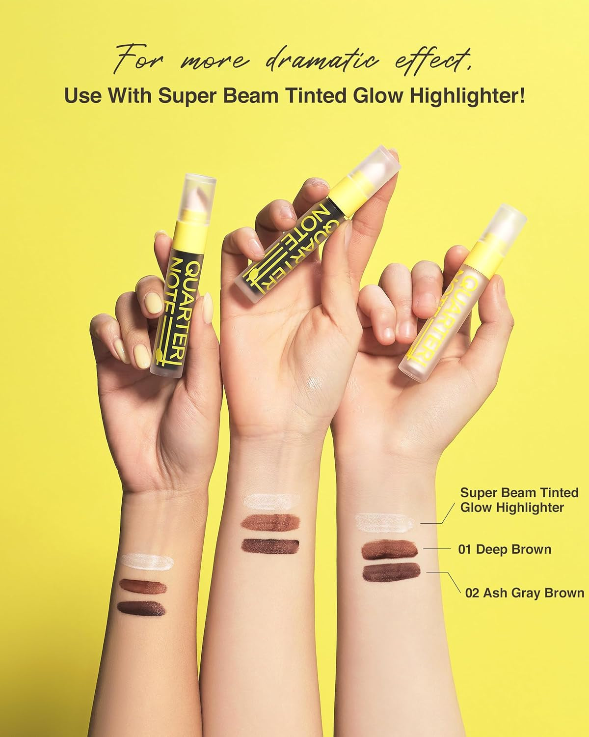 One Day Tinted Shading Korean Vegan, Waterproof, and Long-Lasting Contour Makeup Stick with Smudging Sponge Tip for Warm Underton and Light Tone - Deep Brown