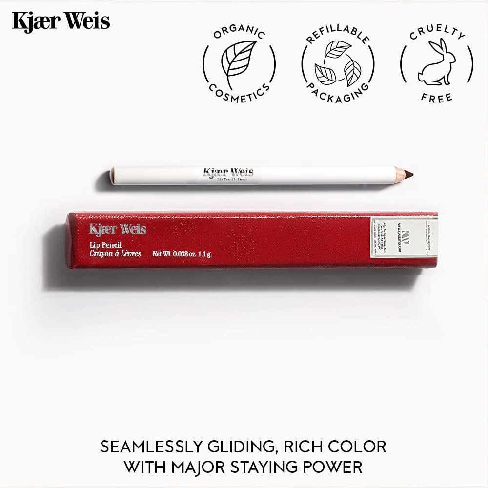 Kjaer Weis Lip Pencil. Nude Lip Liner with Soft Matte Finish and Creamy Texture for Long Lasting Lip Makeup and Smudge-Proof Wear. Cruelty Free Clean Makeup