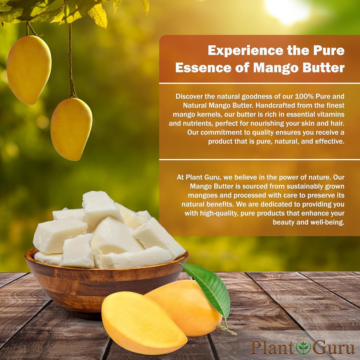 Raw Mango Butter 32 Oz. / 2 Lbs. Bulk - 100% Pure Natural Unrefined - Great for Skin, Body and Hair Growth. DIY Soap Making, Body Butter, Lotions and Creams.